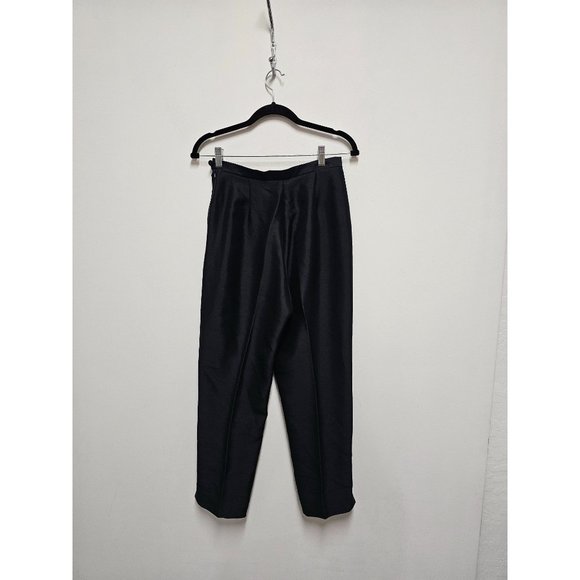 Josephine Chaus Collection 4 Petite Black Silk Trousers High Waist - Picture 5 of 7